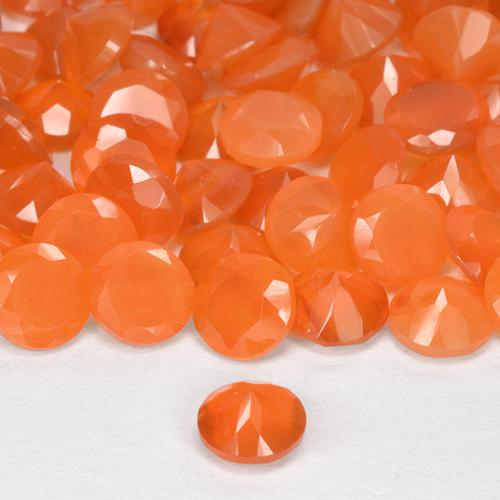 Achetez naturel 0.49ct Orange vif Cornaline gems, Coupe roude, En provenance Inde chez GemSelect. En stock, livraison internationale!
