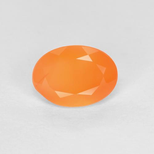 Cornaline orange naturelle coupe ovale, 0,74 ct, transparent
