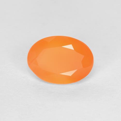 Cornaline orange naturelle coupe ovale, 0,74 ct, transparent