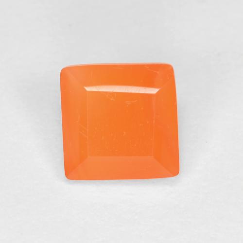 Cornaline Orange intense naturelle Carré, 0.64 ct, Transparent