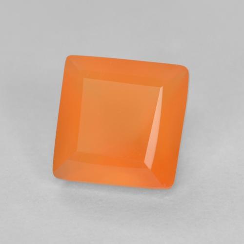 Cornaline Orange moyen naturelle Carré, 0.67 ct, Transparent