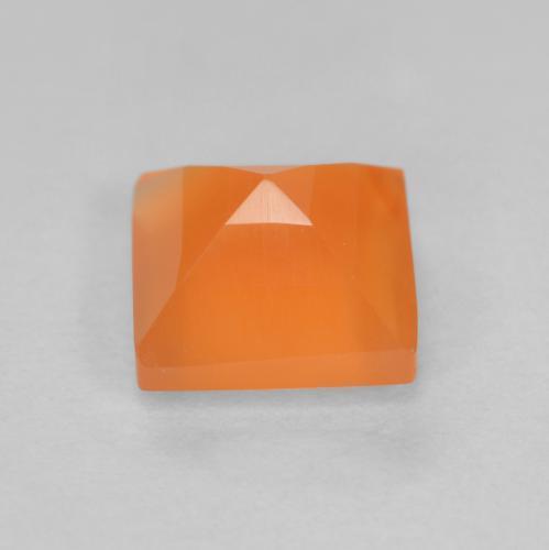 Cornaline Orange moyen naturelle Carré, 0.67 ct, Transparent