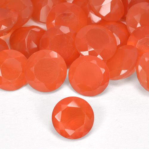 Achetez naturel 5,15ct orange feu cornaline gems, coupe roude, en provenance inde chez gemselect. en stock, livraison internationale!