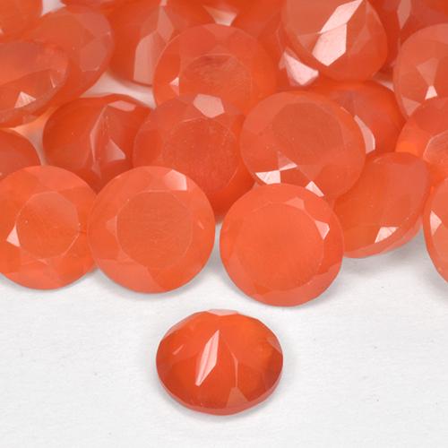 Achetez naturel 5,15ct orange feu cornaline gems, coupe roude, en provenance inde chez gemselect. en stock, livraison internationale!