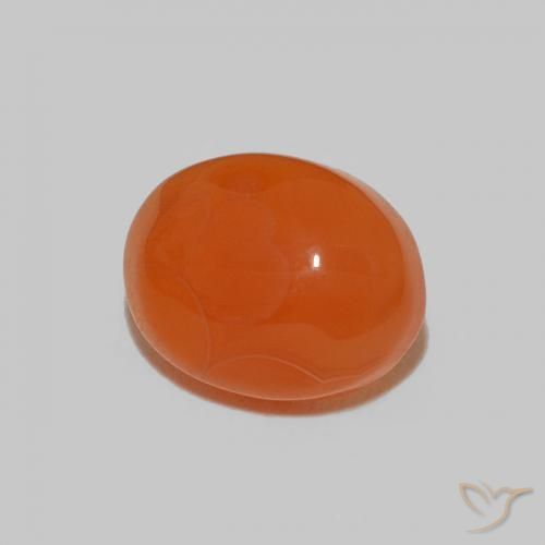 Cornaline Orange rouge foncé naturelle ovale, 2.18 ct, Opaque