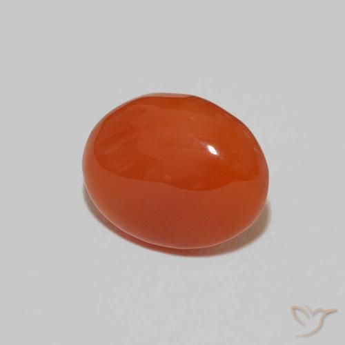 Cornaline Orange chaud naturelle ovale, 2.28 ct, Opaque
