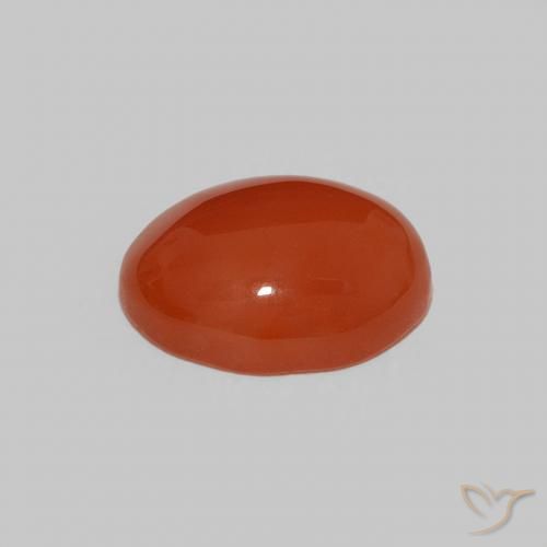 Cornaline Orange chaud naturelle ovale, 2.28 ct, Opaque