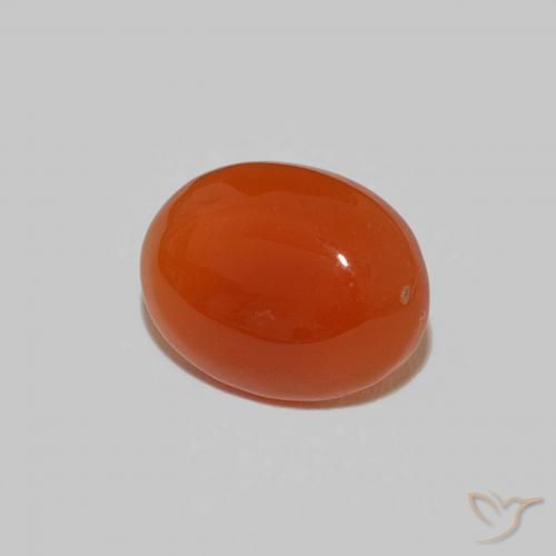 Cornaline orange naturelle coupe ovale, 1,59 ct, opaque