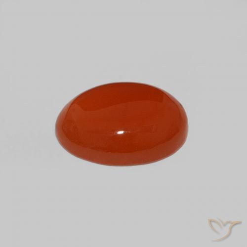 Cornaline orange naturelle coupe ovale, 1,59 ct, opaque