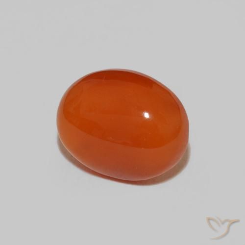 Cornaline Ambre orange naturelle ovale, 2.63 ct, Opaque