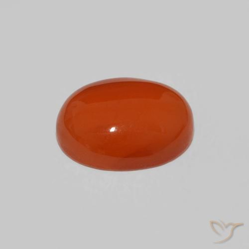 Cornaline Ambre orange naturelle ovale, 2.63 ct, Opaque