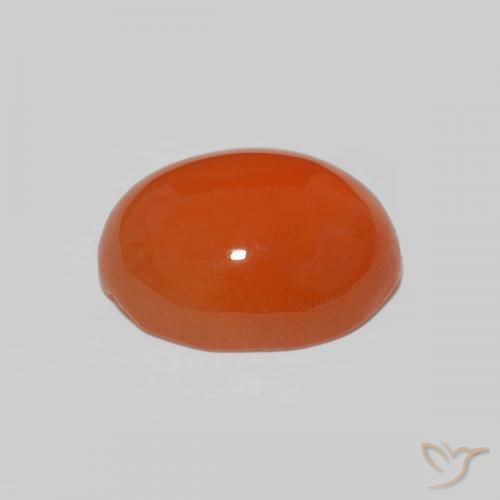 Cornaline Orange intense naturelle ovale, 2.48 ct, Opaque