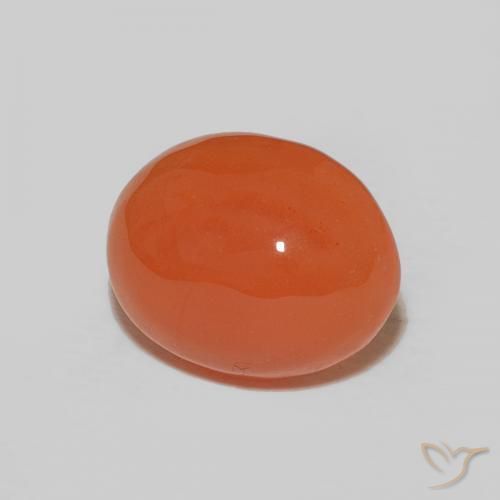 Cornaline Orange rougeâtre naturelle ovale, 2.58 ct, Opaque