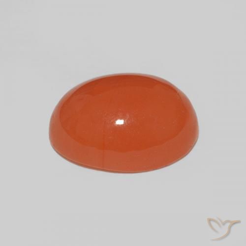 Cornaline Orange rougeâtre naturelle ovale, 2.58 ct, Opaque