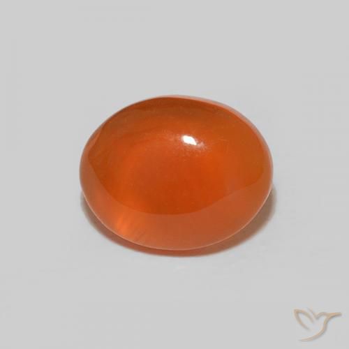 Cornaline orange feu naturelle coupe ovale, 1,91 ct, opaque