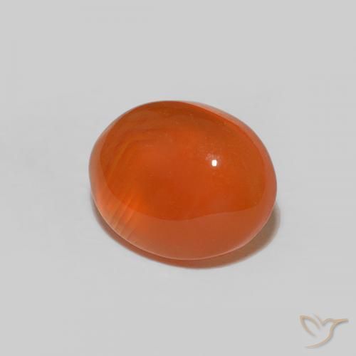 Cornaline orange feu naturelle coupe ovale, 1,91 ct, opaque