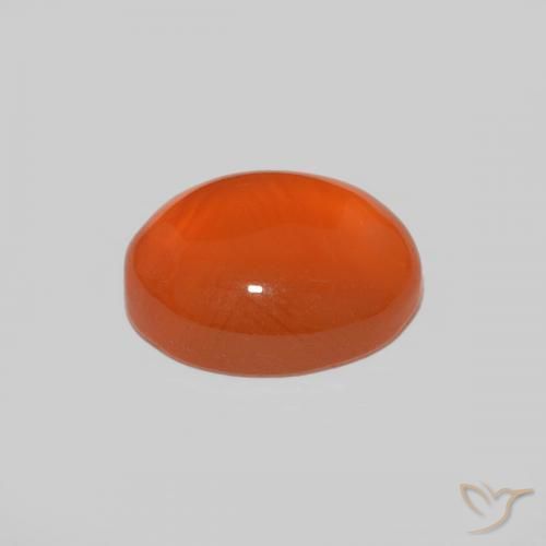 Cornaline orange feu naturelle coupe ovale, 1,91 ct, opaque