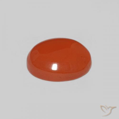 Cornaline Orange feu naturelle ovale, 1.72 ct, Opaque