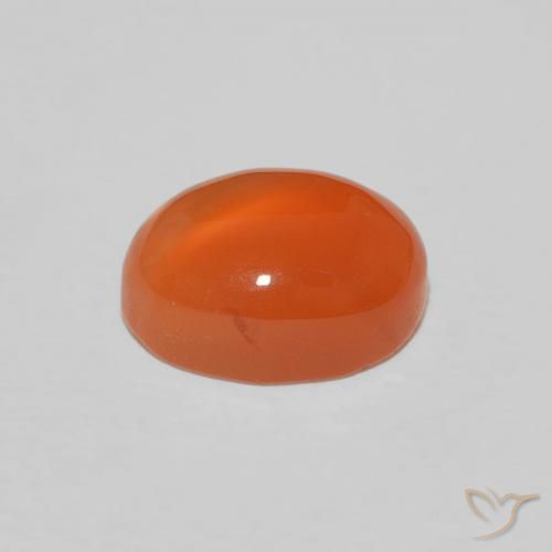 Cornaline Orange intense naturelle ovale, 2.34 ct, Opaque