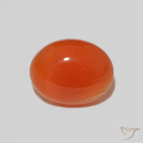 Cornaline Orange rouge foncé naturelle Coupe ovale, 1.83 ct, Opaque