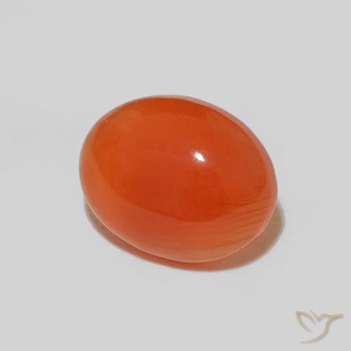 Cornaline Orange rouge foncé naturelle Coupe ovale, 1.83 ct, Opaque