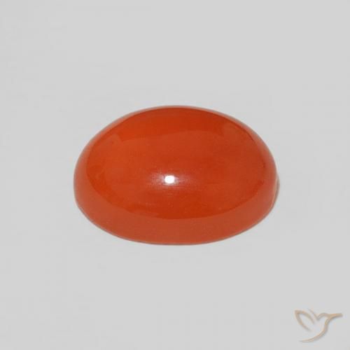 Cornaline Orange rouge foncé naturelle Coupe ovale, 1.83 ct, Opaque