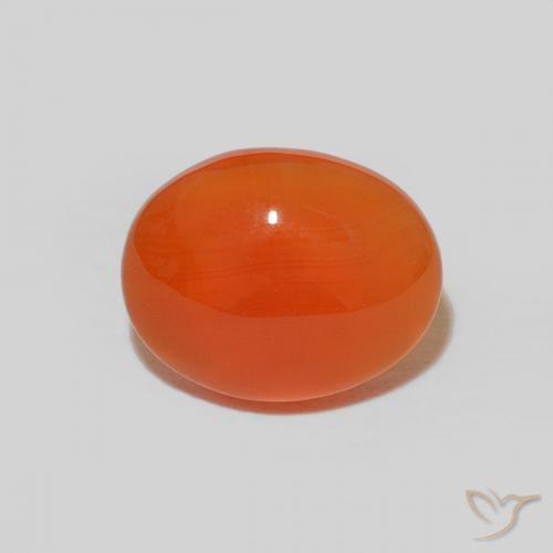 Cornaline Orange moyen naturelle Coupe ovale, 1.54 ct, Opaque
