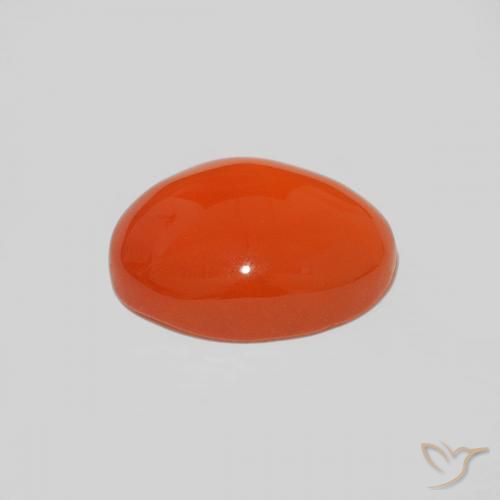 Cornaline Orange moyen naturelle Coupe ovale, 1.54 ct, Opaque