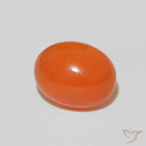 Cornaline Orange rouge foncé naturelle Coupe ovale, 2.17 ct, Opaque