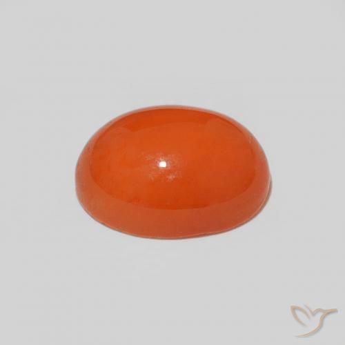 Cornaline Orange rouge foncé naturelle Coupe ovale, 2.17 ct, Opaque