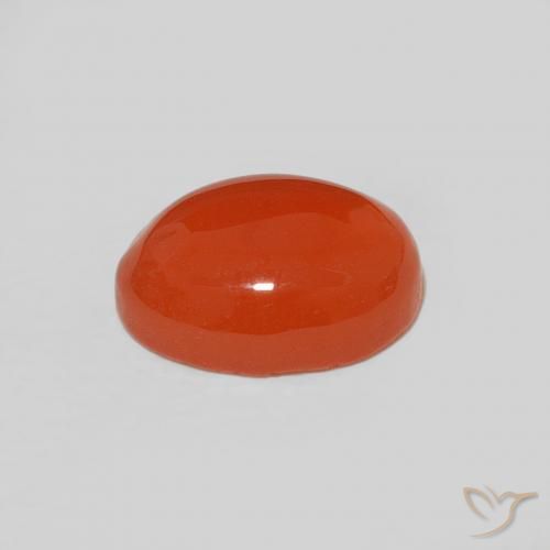 Cornaline Orange intense naturelle ovale, 1.77 ct, Opaque