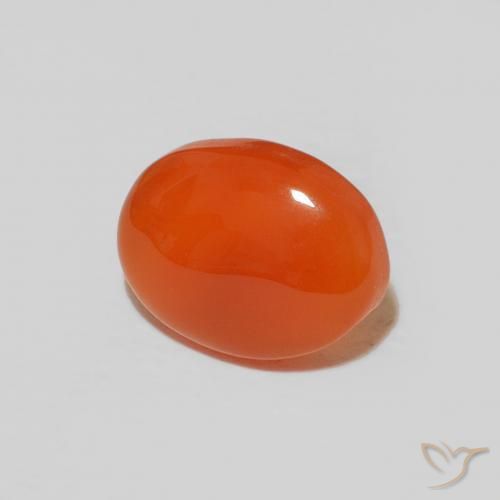 Cornaline Orange intense naturelle ovale, 1.63 ct, Opaque