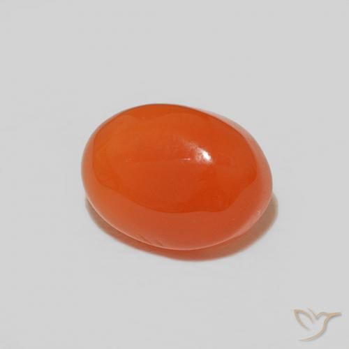 Cornaline orange intense naturelle coupe ovale, 1,53 ct, opaque