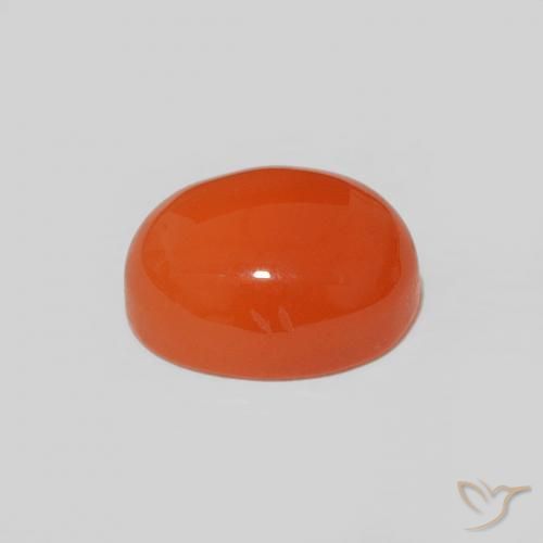 Cornaline orange intense naturelle coupe ovale, 1,53 ct, opaque