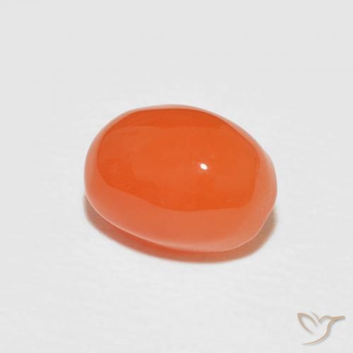 Cornaline Orange rouge foncé naturelle ovale, 1.89 ct, Opaque