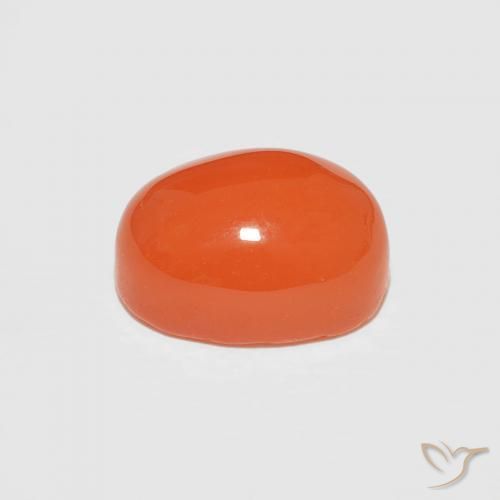 Cornaline Orange rouge foncé naturelle ovale, 1.89 ct, Opaque