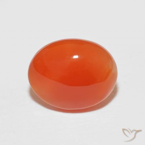 Cornaline Orange moyen naturelle Coupe ovale, 2.44 ct, Opaque