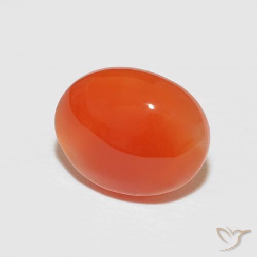Cornaline Orange moyen naturelle Coupe ovale, 2.44 ct, Opaque