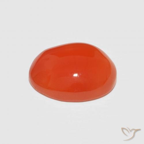 Cornaline Orange moyen naturelle Coupe ovale, 2.44 ct, Opaque