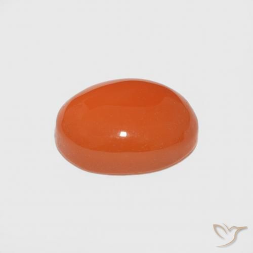 Cornaline Orange feu naturelle ovale, 1.78 ct, Opaque