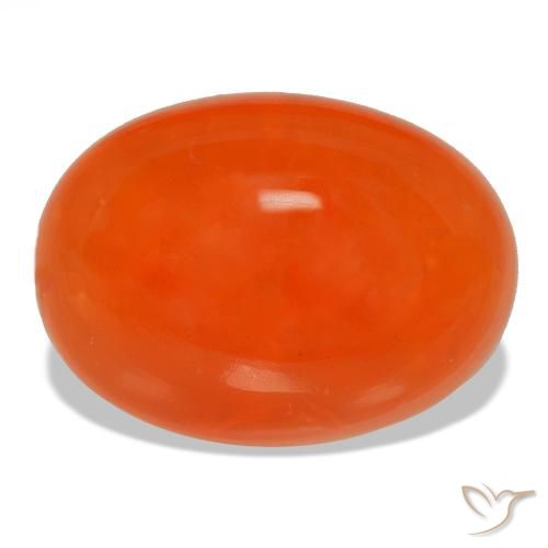 Cornaline orange de 14,34 ct, ovale, transparent
