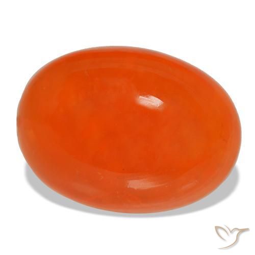 Cornaline orange naturelle coupe ovale, 14,34 ct, transparent