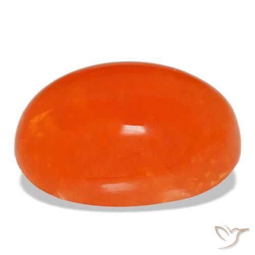 Cornaline orange naturelle coupe ovale, 14,34 ct, transparent