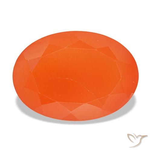 Cornaline orange de 5,43 ct, ovale, translucide