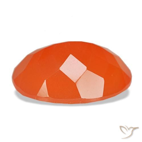 Cornaline orange naturelle coupe ovale, 5,43 ct, translucide