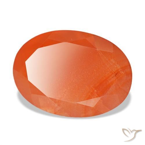 Cornaline orange de 5,84 ct, ovale, translucide