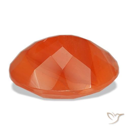 Cornaline orange naturelle coupe ovale, 5,84 ct, translucide