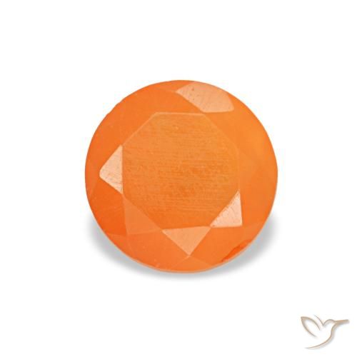 Cornaline orange naturelle coupe roude, 0,41 ct, transparent