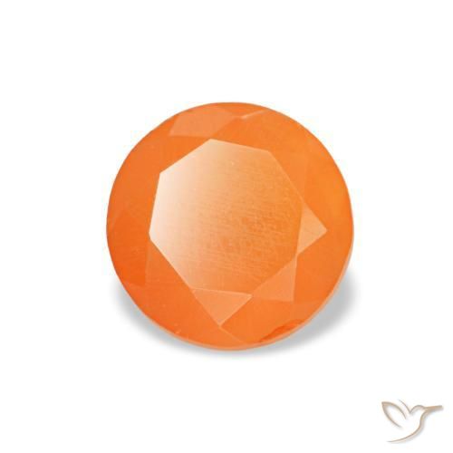 Cornaline orange naturelle coupe roude, 0,41 ct, transparent