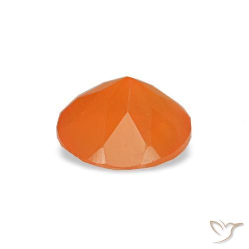 Cornaline orange naturelle coupe roude, 0,41 ct, transparent